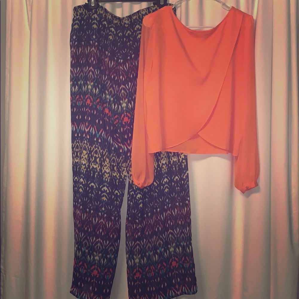 Beach pants and blouse set